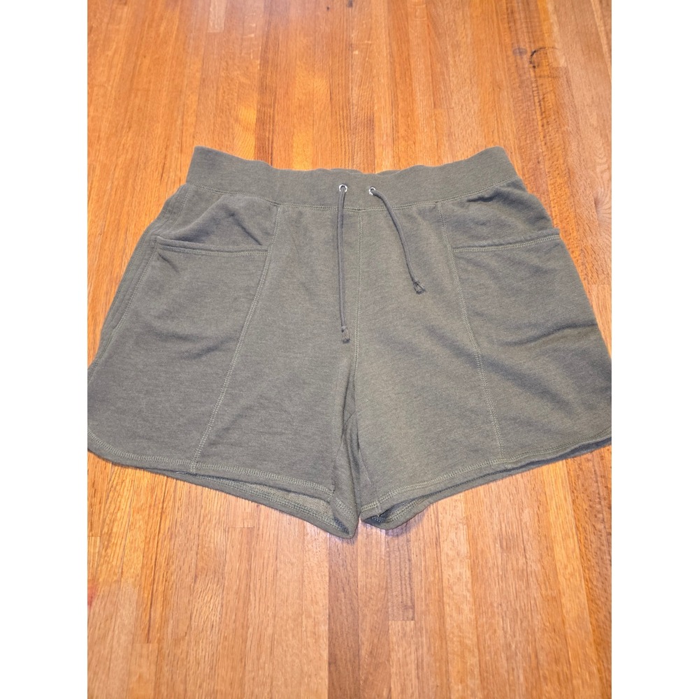 CATO Women 14/16W Olive Green Elastic Waist Drawstring Lounge‎ Sweat Shorts